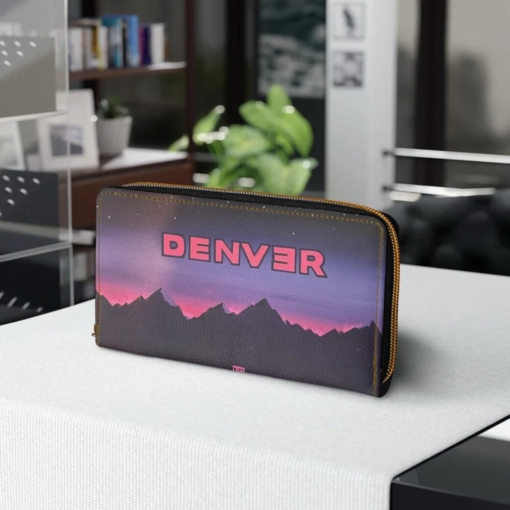 NEW Denver Original Art Printed Zip Around Long Wallet